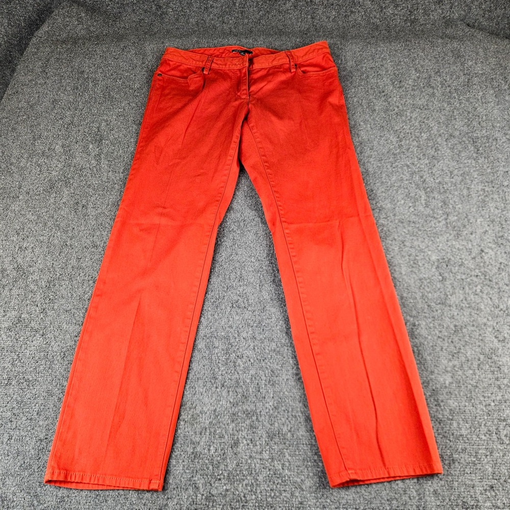 Chaus Womens Red Straight‎ Leg Stretch Cotton Twill Pants Size 6